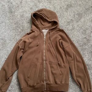 John Gault Brown Zip-Up Hoodie